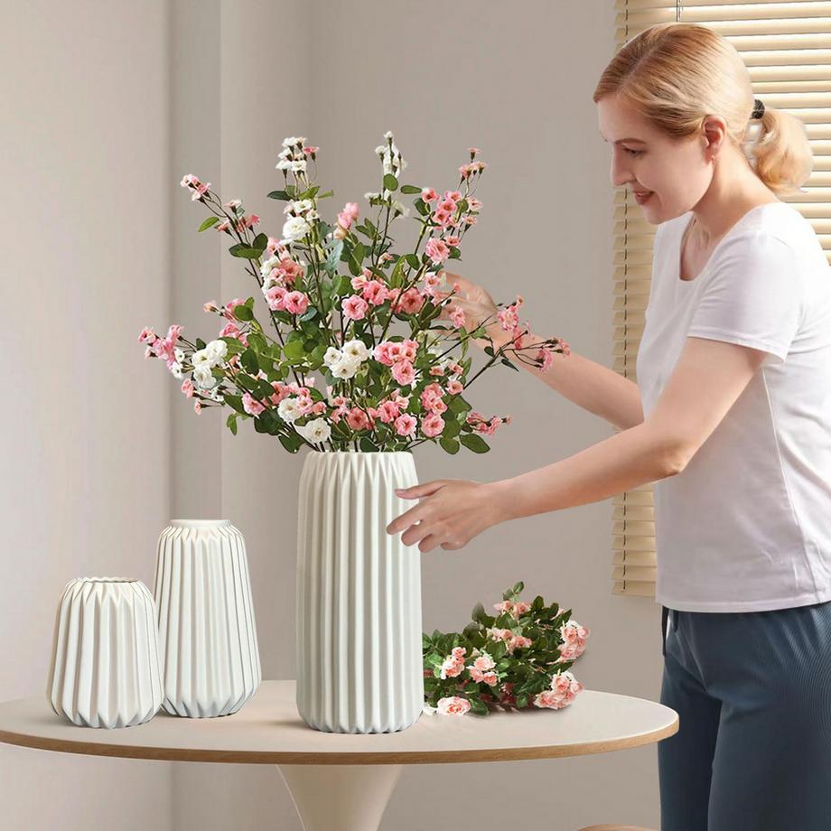 Alopini Vases Décoratifs en Céramique Lot de 3 pour la décoration Intérieure Moderne  