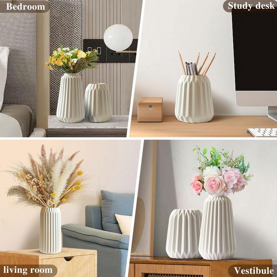 Alopini Vases Décoratifs en Céramique Lot de 3 pour la décoration Intérieure Moderne  
