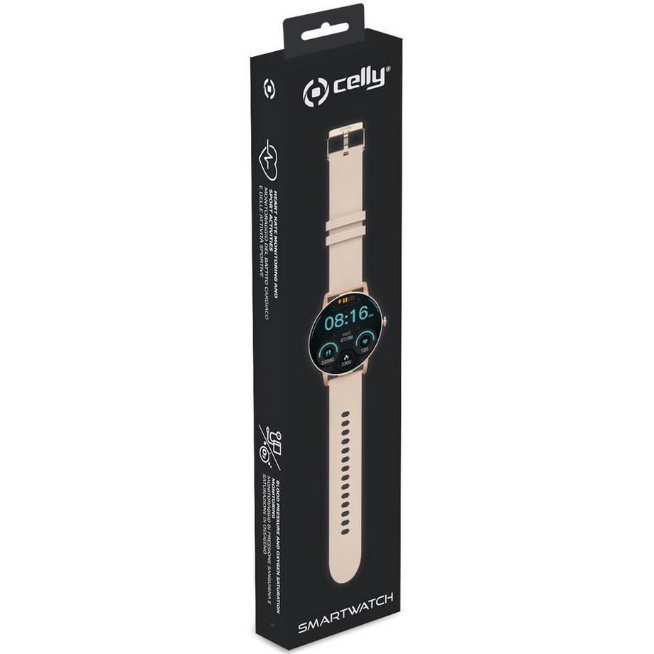 Celly  Montre connectée Trainerround2 avec cadran rond Rose 