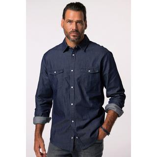 JP1880  Chemise en jean manches longues et col Kent, coupe Modern Fit - jusqu'au 8&nbsp;XL 