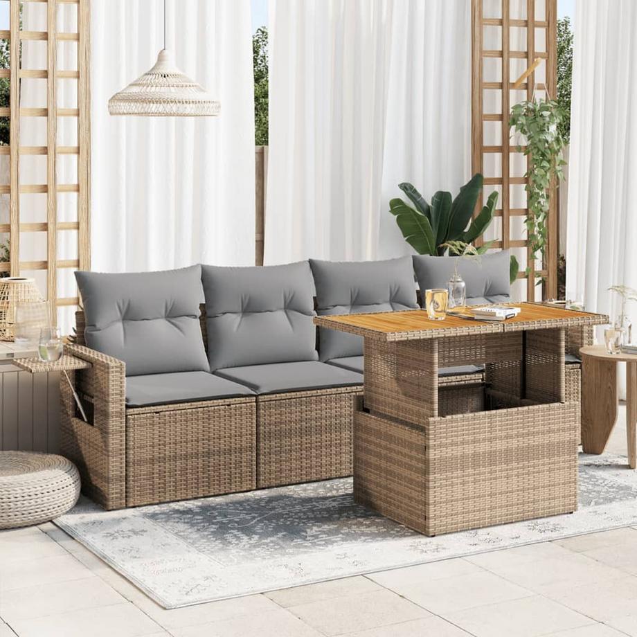 VidaXL set di divani da giardino Polirattan  