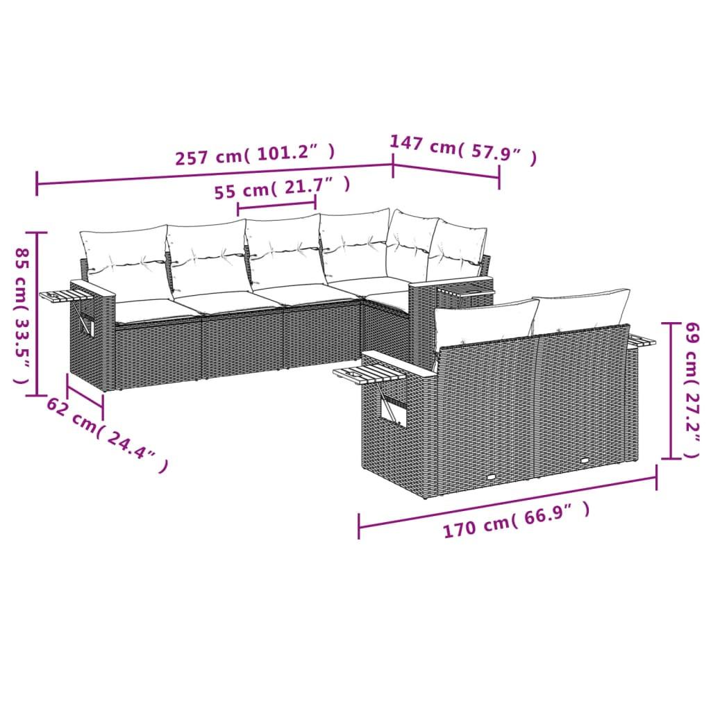 VidaXL set divano da giardino Polirattan  