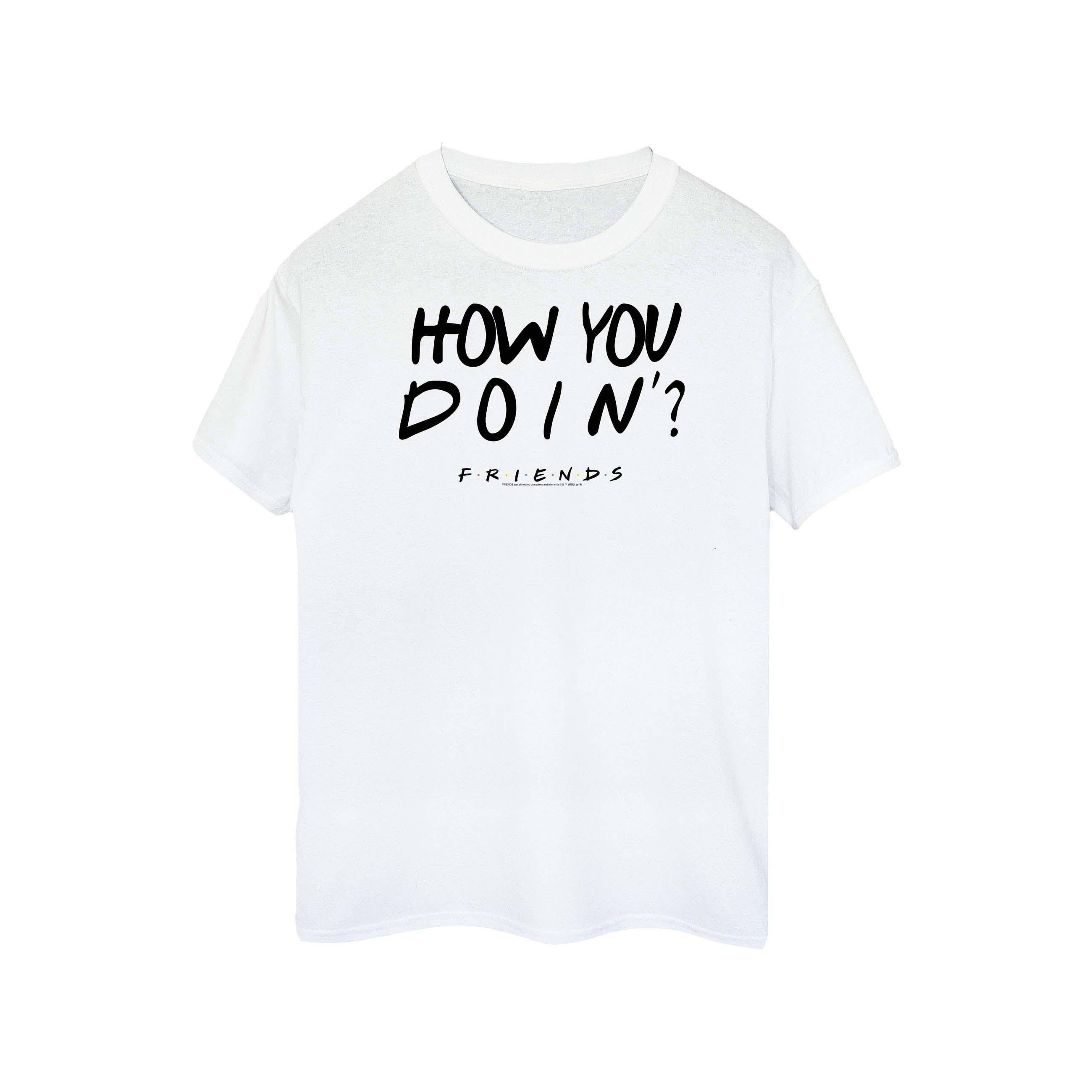 Image of How You Doin? Boyfriend Fit Tshirt Damen Weiss L