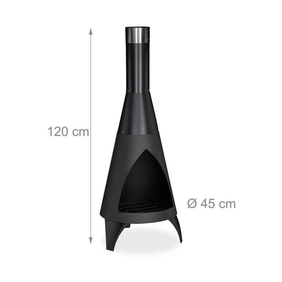 B2X  Cheminée d'extérieur à foyer ouvert noire 