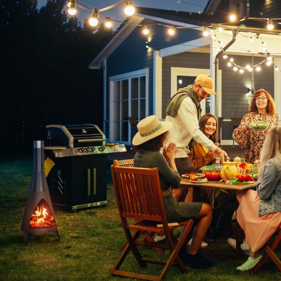 B2X  Cheminée d'extérieur à foyer ouvert noire 