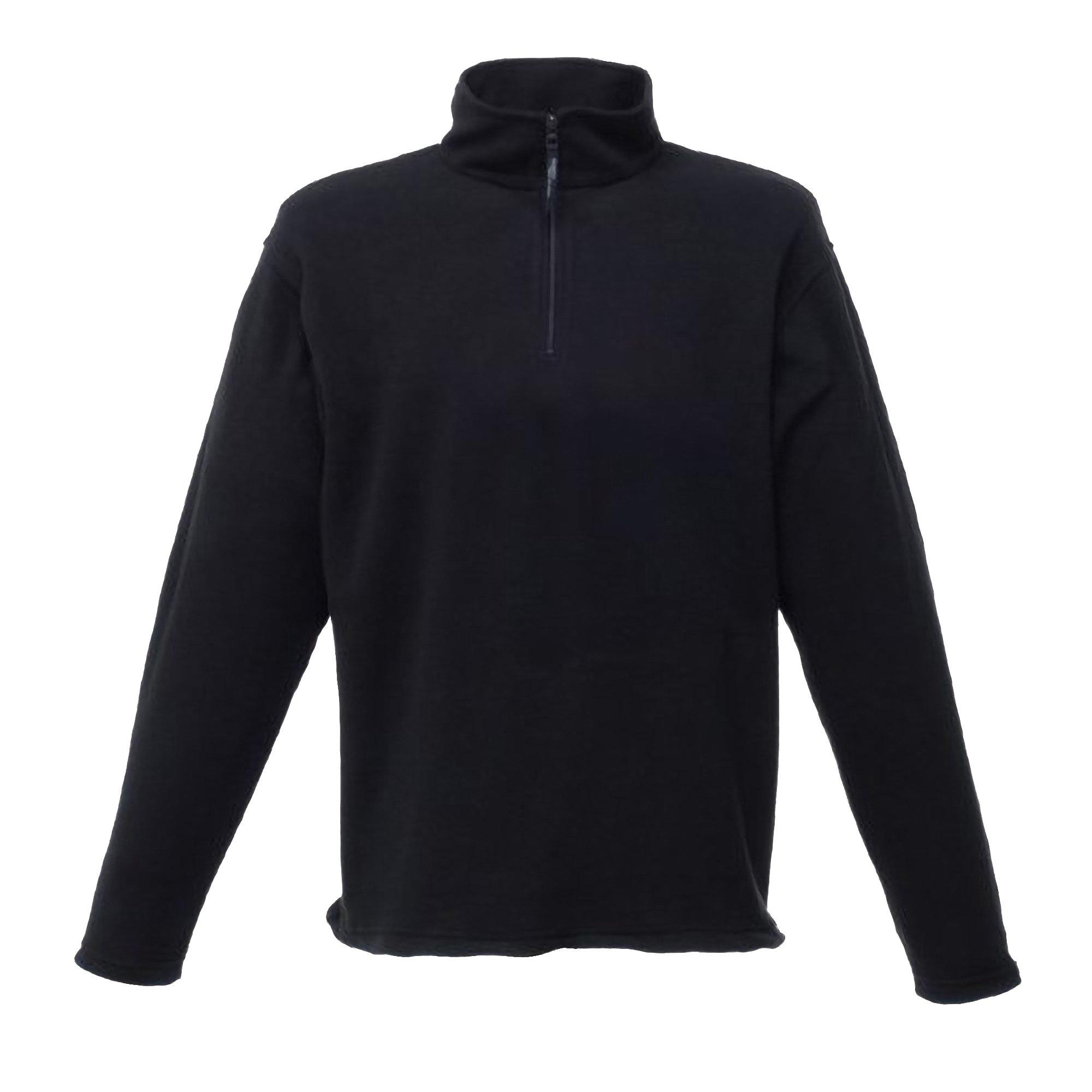 Image of Micro Fleece Top Mit Reißverschluss. Herren Schwarz XL