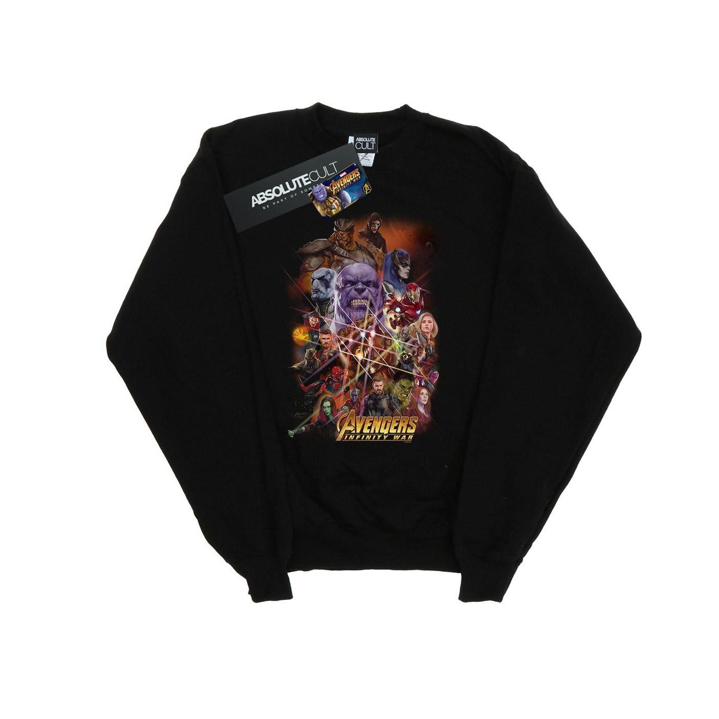 Image of Avengers Infinity War Character Poster Sweatshirt Mädchen Schwarz 116