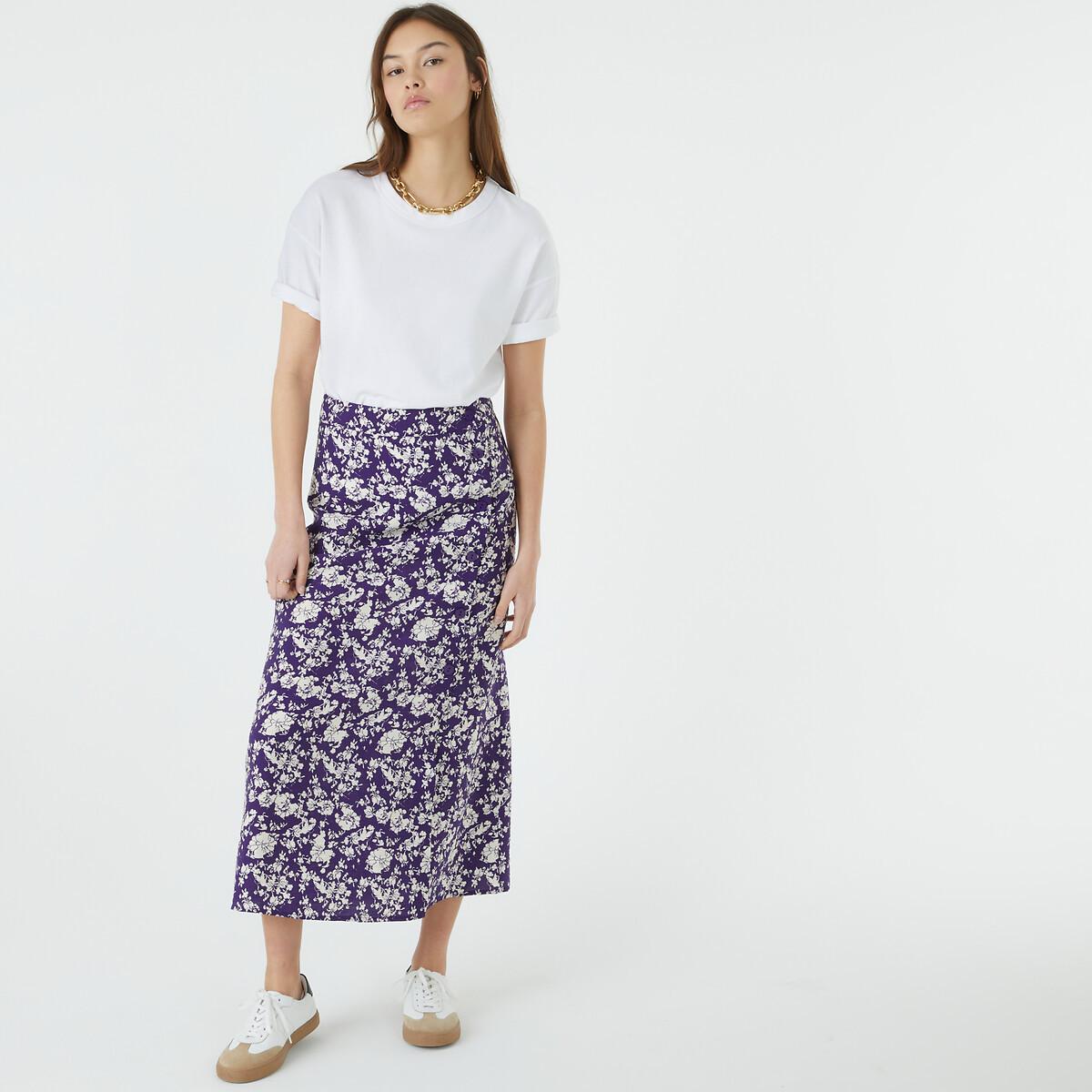 Image of Maxirock Mit Knopfleiste Und Blumenmuster Damen Schwarz 42