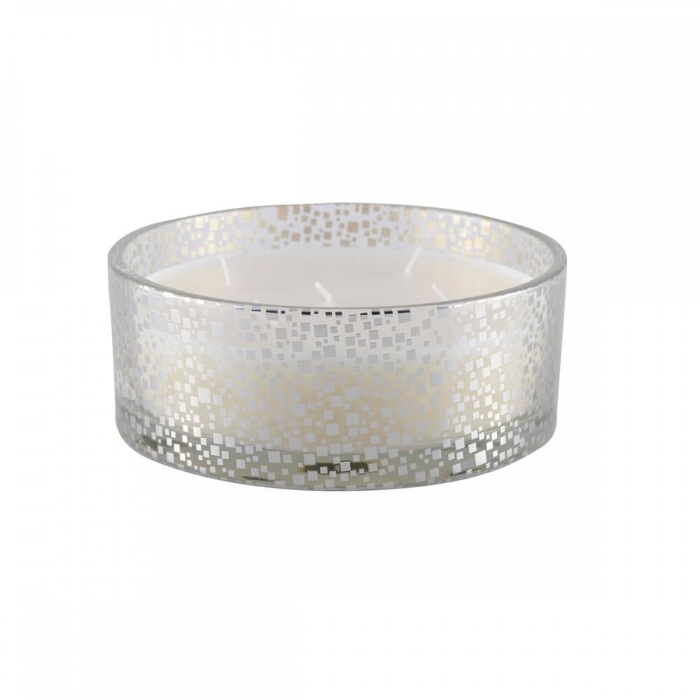 Aulica BOUGIE VANILLE POT EN VERRE ARGENT  