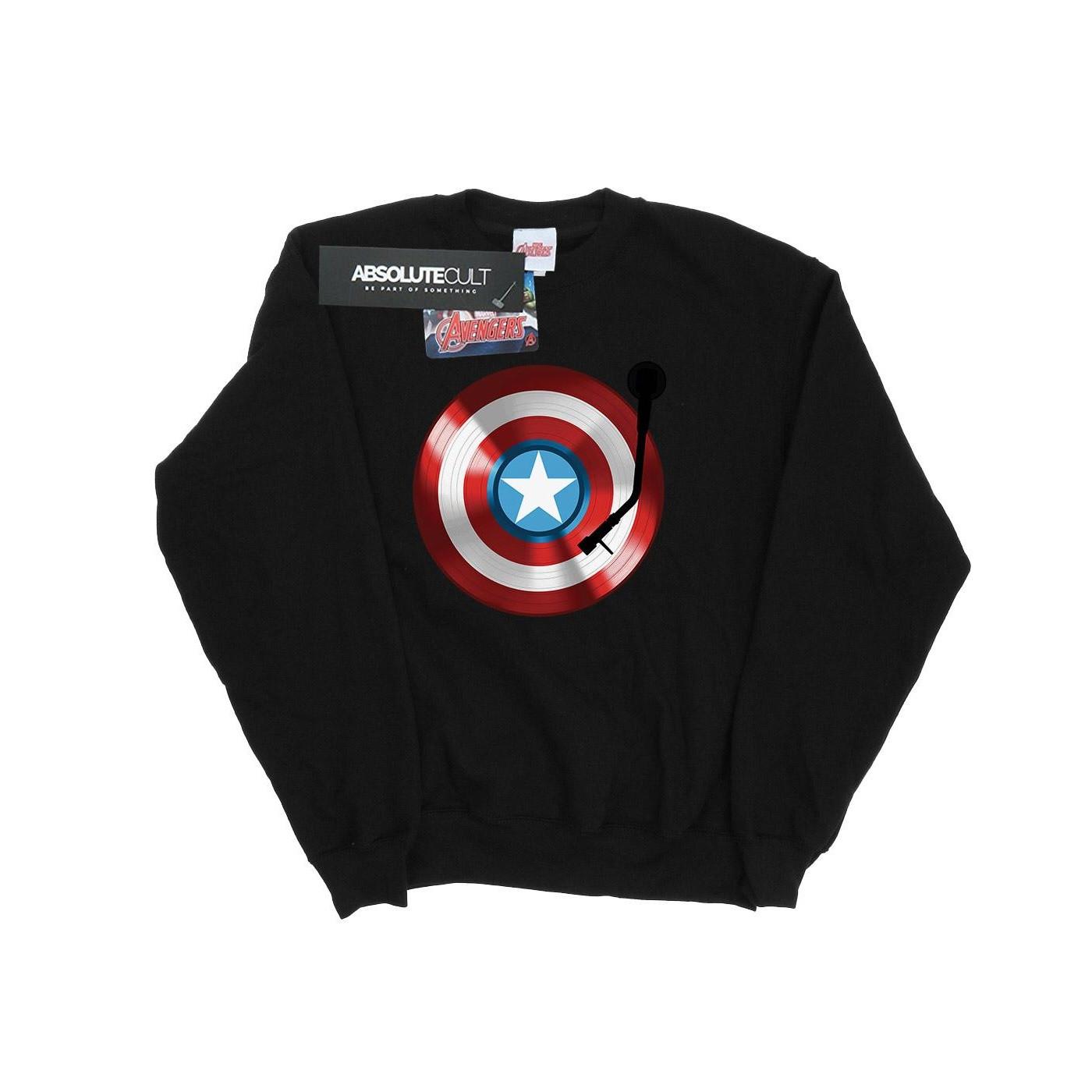 Image of Captain America Turntable Sweatshirt Damen Schwarz M