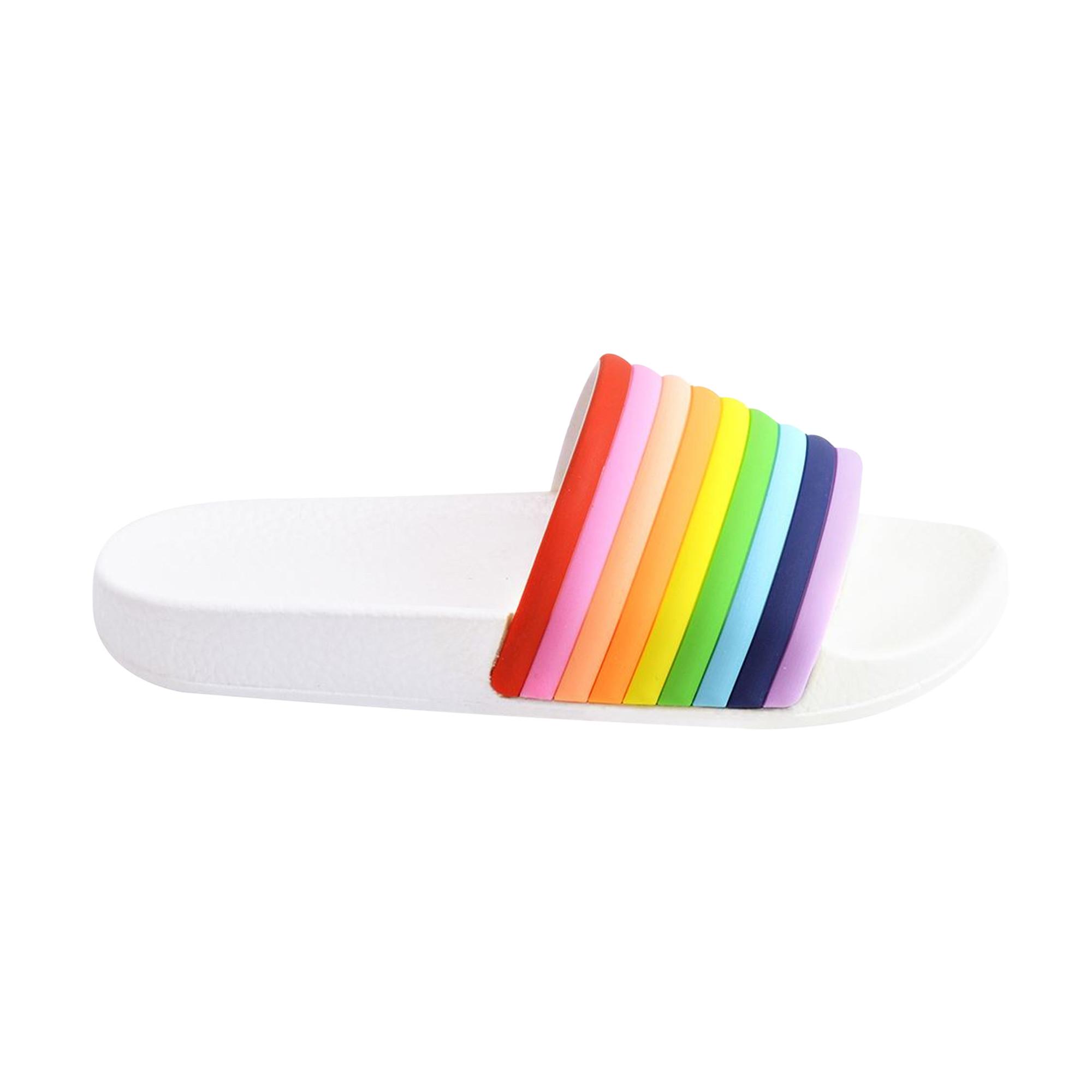 Image of Unbranded Badesandale, Regenbogen Unisex Weiss 28