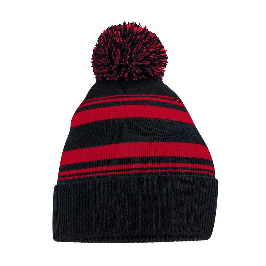 Beechfield Gestreifte Bommelmütze  