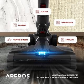 Arebos Aspirateur 2en1 Aspirateur à batterie Chargeur Mural Sans Fil Sans Sac  