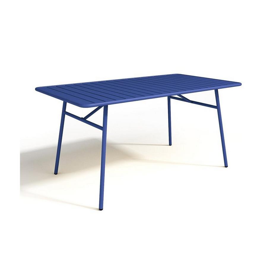 Vente-unique Garten-Essgruppe: Tisch D. 160 cm + 2 Sessel + 4 Stühle - Metall - Dunkelblau - MIRMANDE von MYLIA  