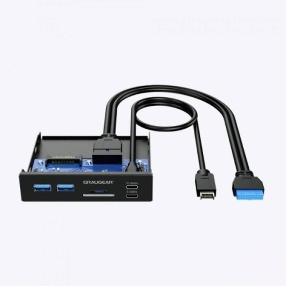 GrauGear  Multi Frontblende mit USB HUB und Kartenleser 