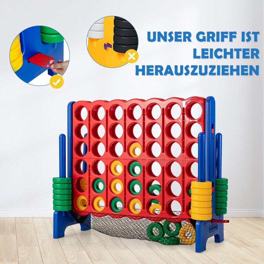 Northio  Jumbo 4-Gewinnt-Set 119 cm großes Vier-Gewinnt Spiel für Kinder Blau 