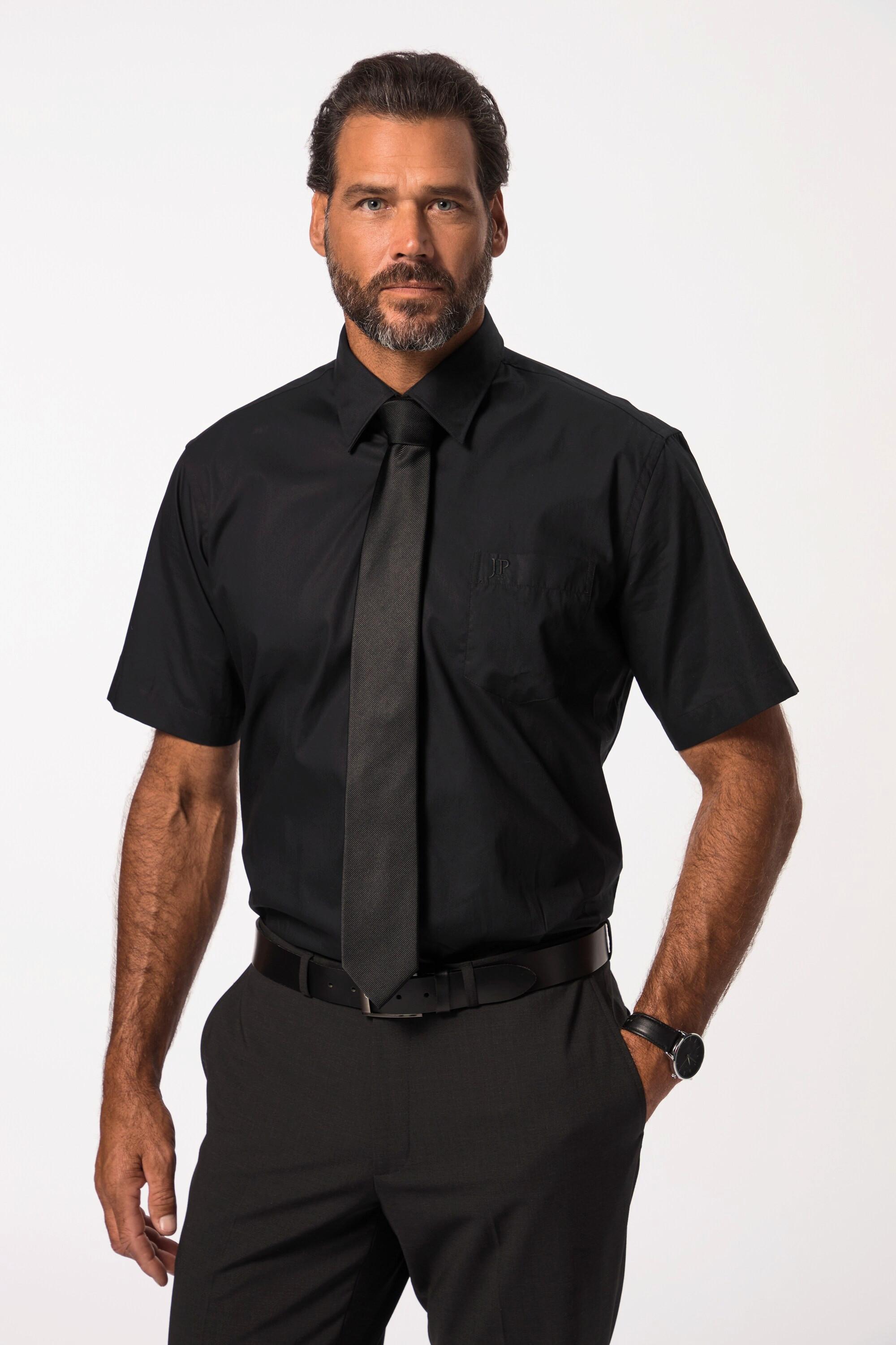 JP1880  Chemise Business à manches courtes, col Vario, coupe Comfort Fit, EasyCare noir 