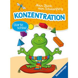 Ravensburger Mein Block zum Schulanfang: Konzentration - Rätselblock ab 6 Jahre - Konzentrationsspiele Jebautzke, Kirstin; Stickel, Stephanie (Illustrationen); Carlo, Mia (Umschlaggestaltung) Gebundene Ausgabe 