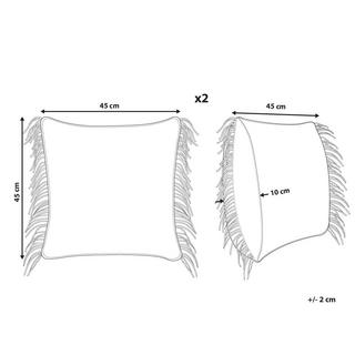 Beliani Kissen 2er Set aus Baumwolle Boho BESHAM  
