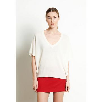 RIA 25 T-shirt con scollo a V, maniche a pipistrello - 100% cashmere