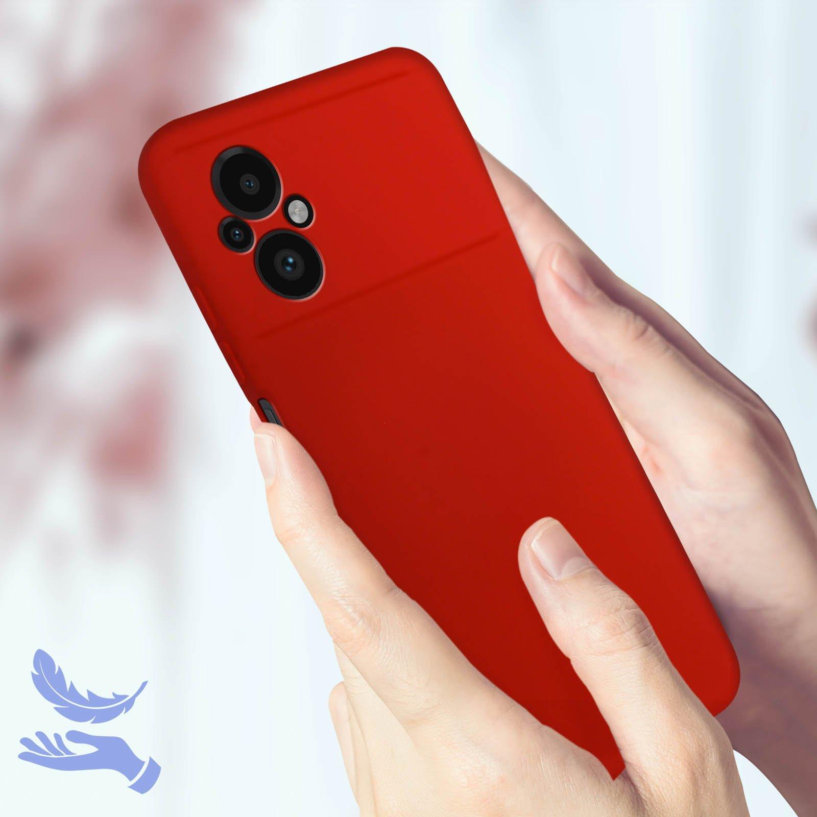 Avizar  Cover per Xiaomi Poco M5 silicone rossa 