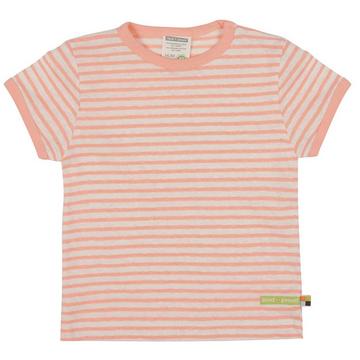 T-Shirt Streifen mit Leinen Peach