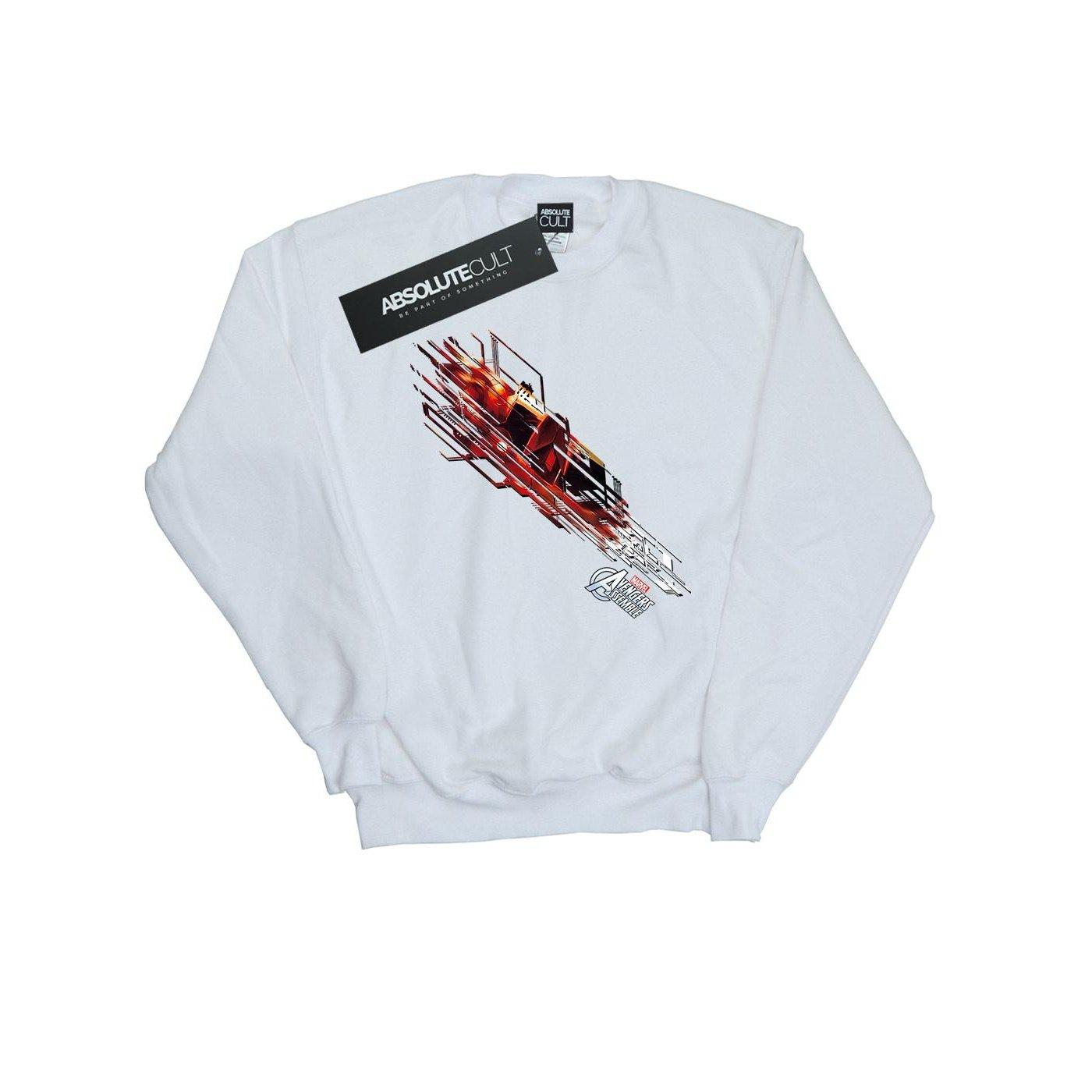 Image of Avengers Iron Man Shooting Burst Sweatshirt Unisex Weiss 140/146