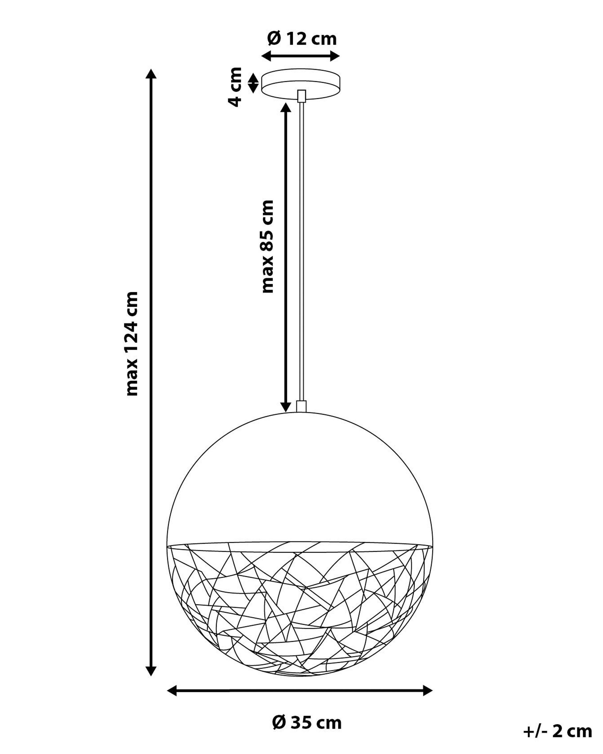 Beliani Lampe suspension en Acier Rétro PADMA  