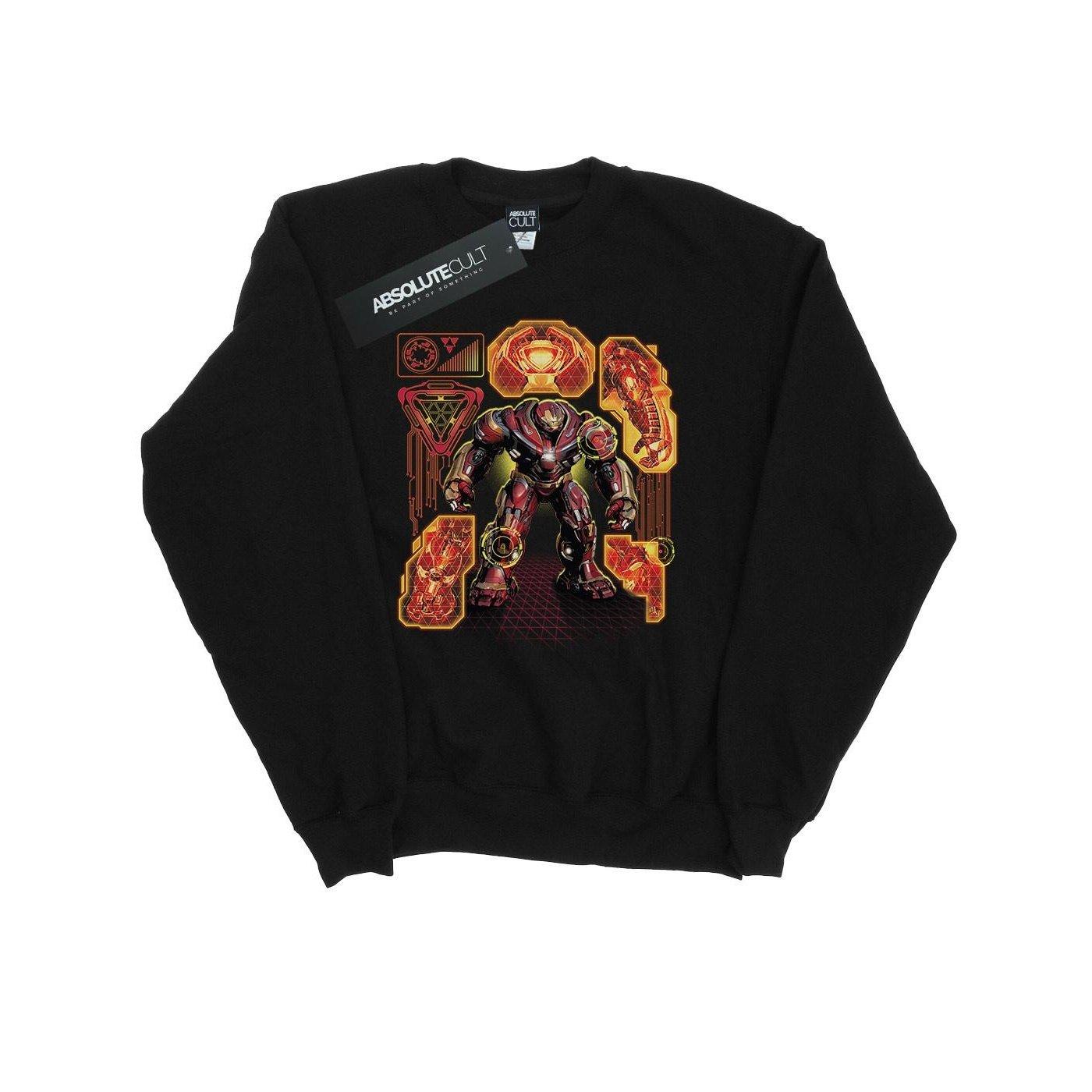 Image of Avengers Infinity War Hulkbuster Blueprint Sweatshirt Herren Schwarz 3XL