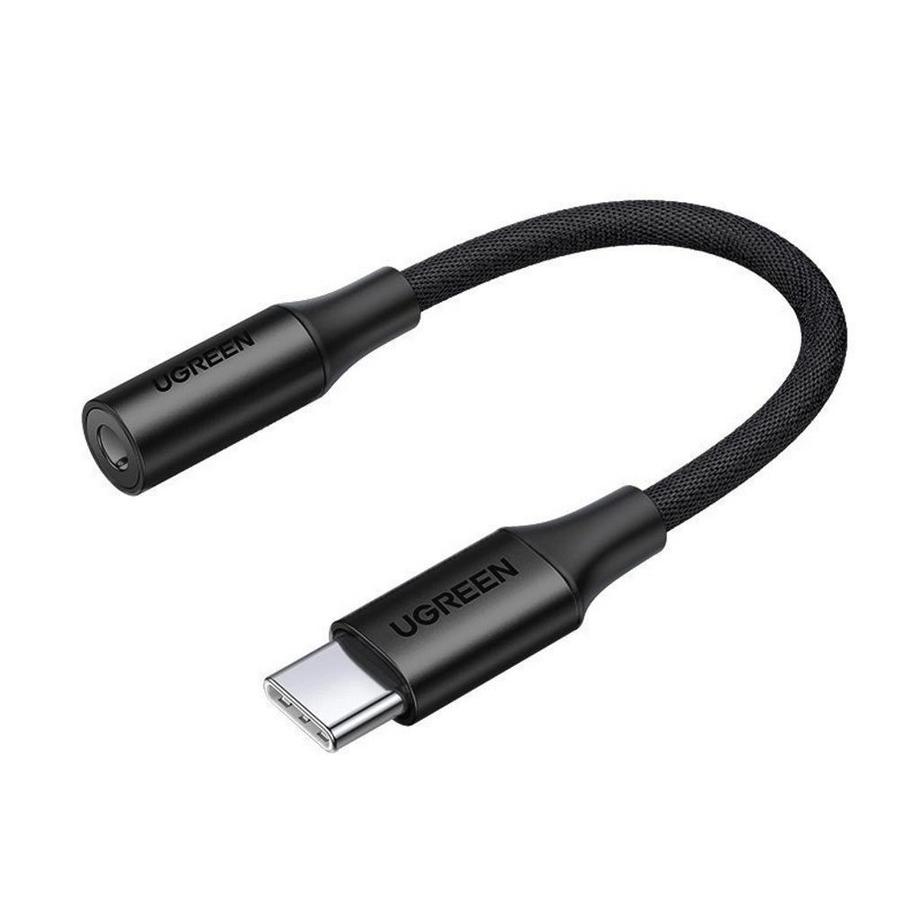 Adaptateur casque Ugreen mini jack 3,5 mm vers USB-C, 10 cm - Noir