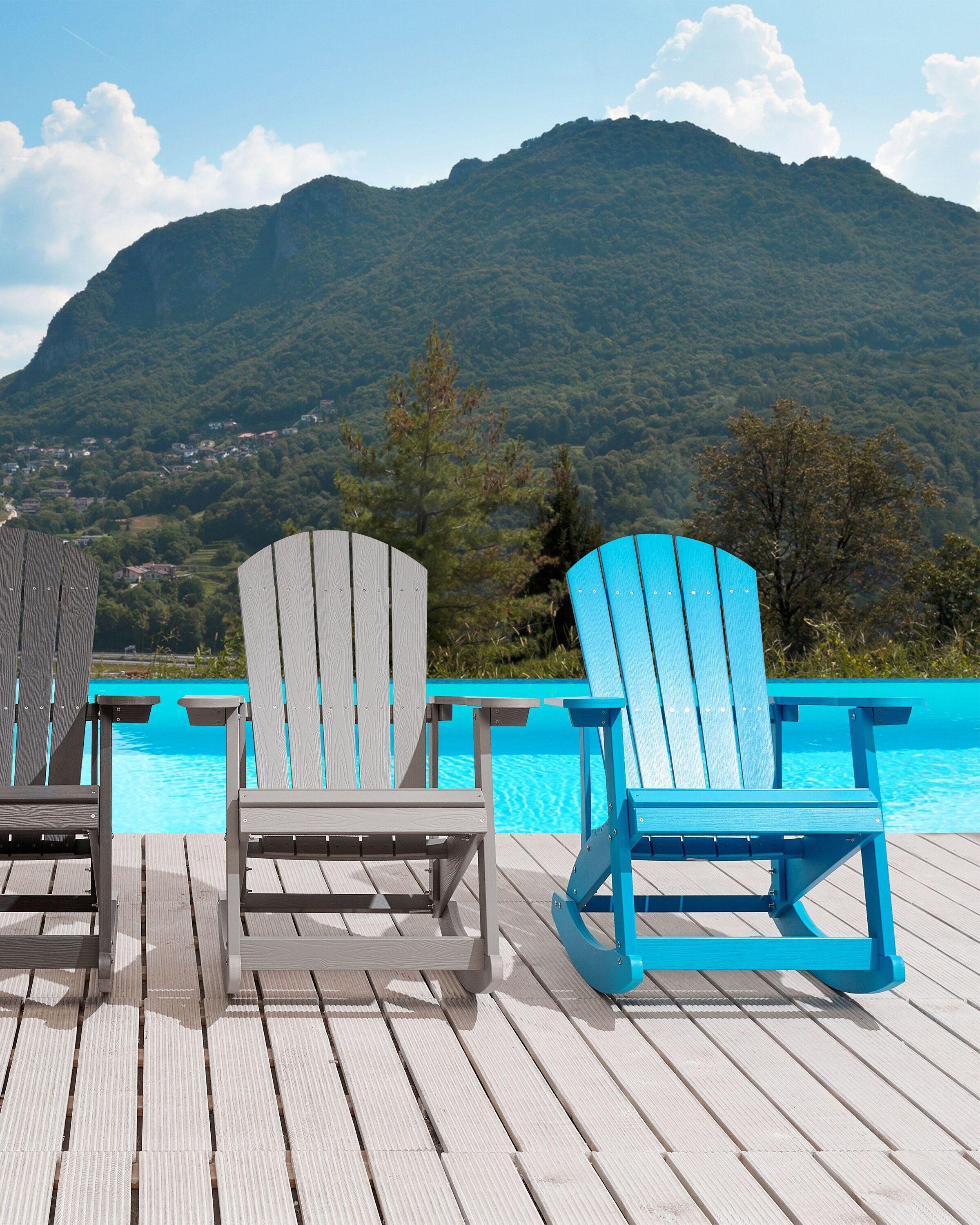 Beliani Fauteuil à bascule en Bois synthétique Traditionnel ADIRONDACK  