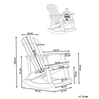 Beliani Chaise de jardin en Bois synthétique Traditionnel ADIRONDACK  