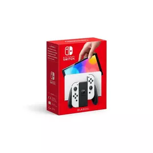 Nintendo Switch (OLED-Modell) mit Dockingstation und weissen Joy-Con-Controllern