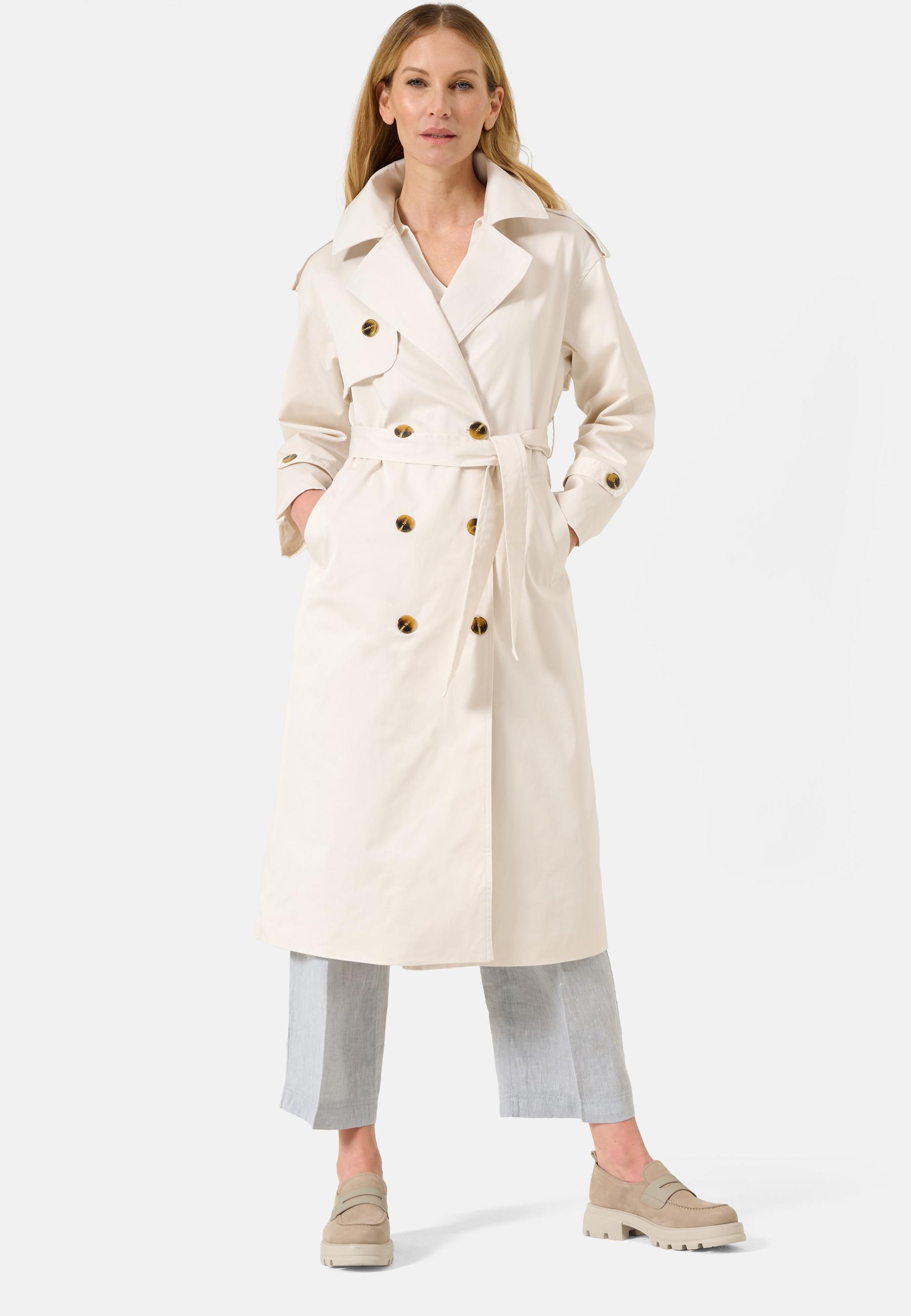 RICANO  Trench-coat da donna Greta, cappotto doppiopetto con cintura 