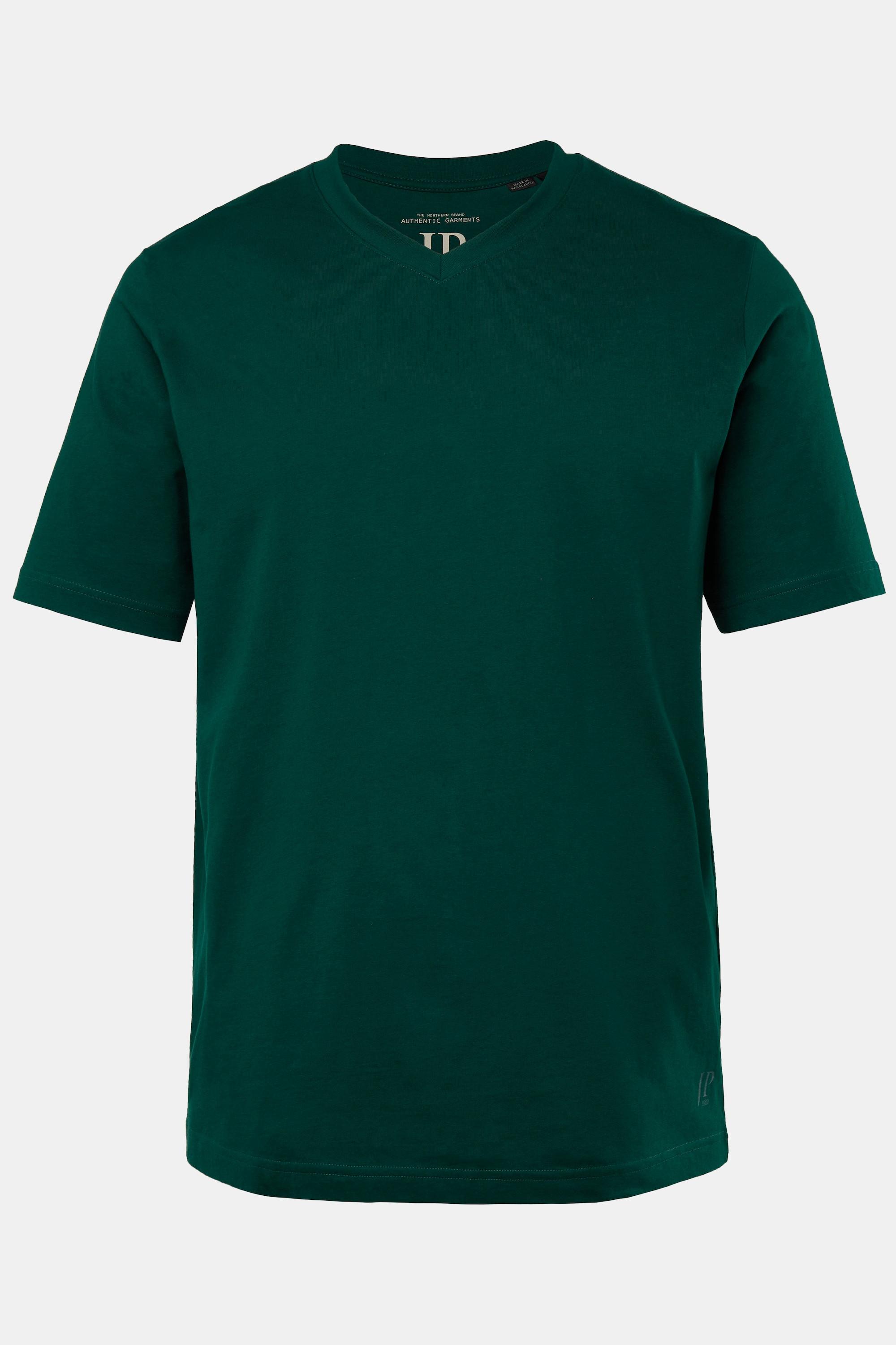 JP1880  T-shirt basic con scollo a V verde giungla 