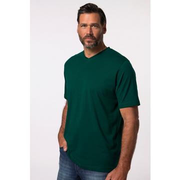 T-shirt basic con scollo a V verde giungla