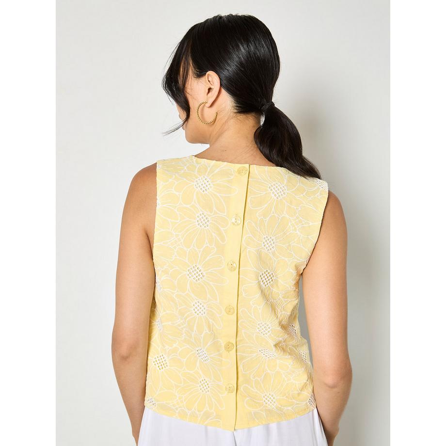 APRICOT Top broderie dentelle florale  