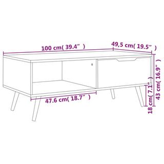 VidaXL Table basse bois d'ingénierie  