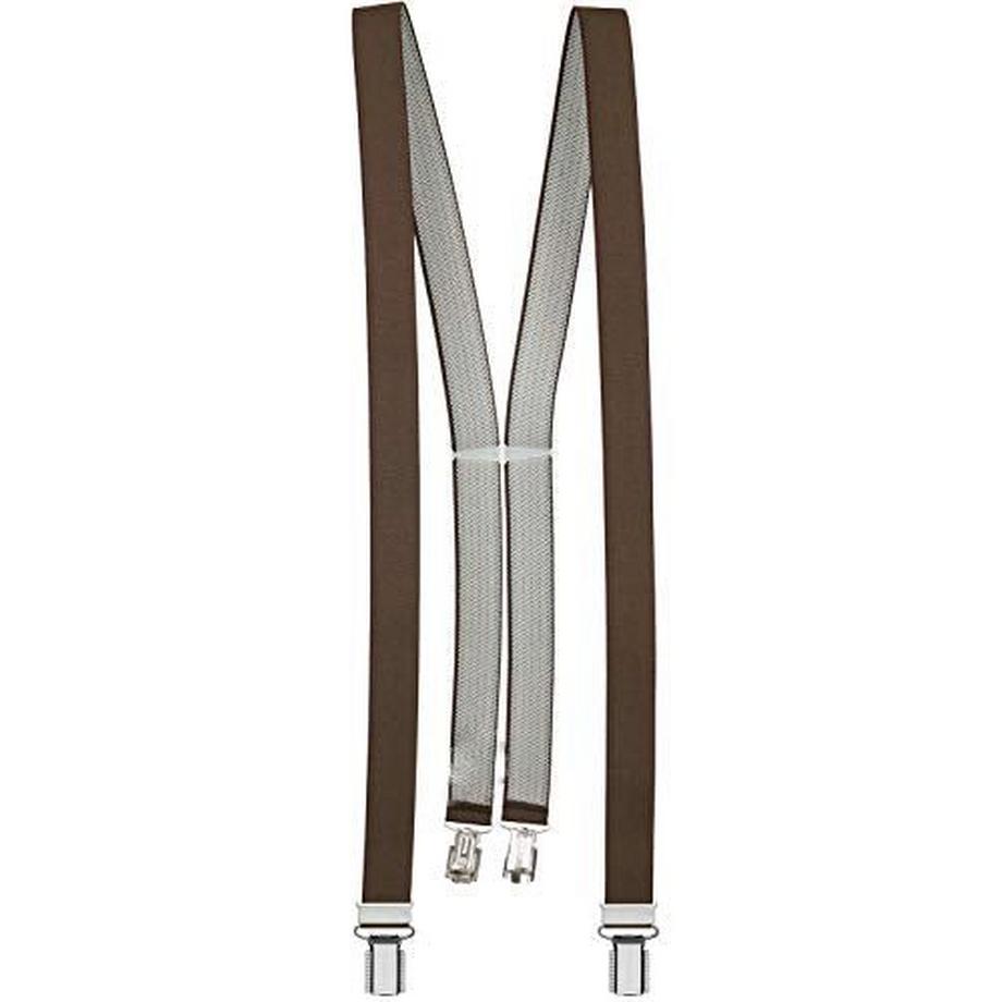 Hosenträger Braun mit 4 stabile Clips - 25mm Breit
