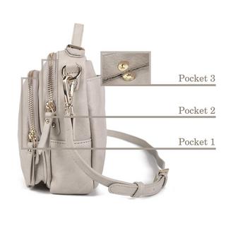 Only-bags.store Umhängetasche mit Reißverschluss, Crossbody Bag, Lederhandtasche klein Umhängetasche mit Reißverschluss, Crossbody Bag, Lederhandtasche klein 