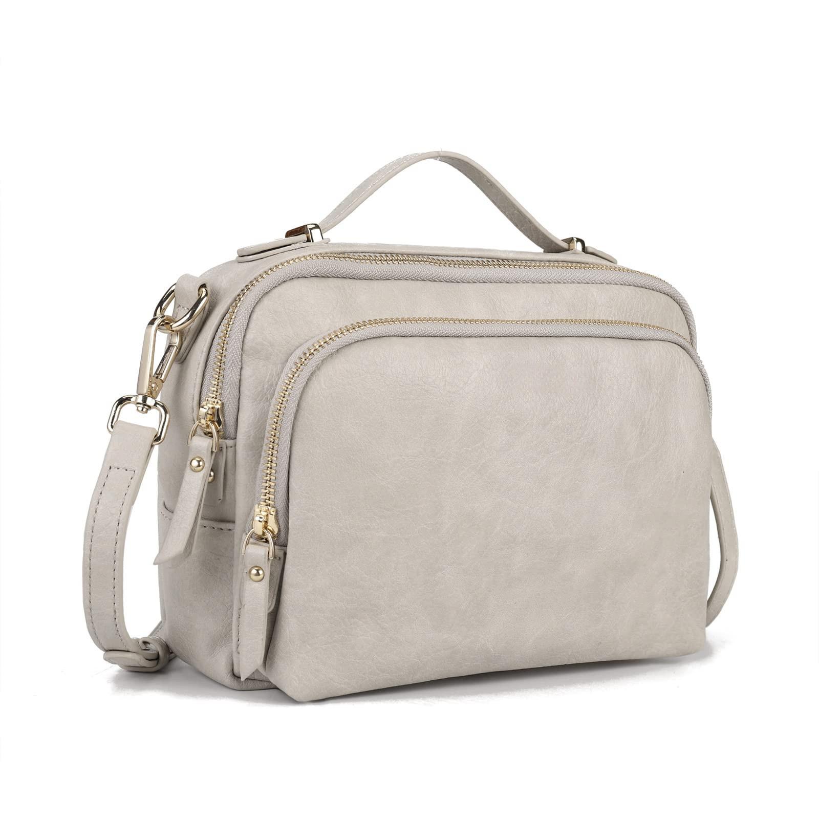 Only-bags.store Umhängetasche mit Reißverschluss, Crossbody Bag, Lederhandtasche klein Umhängetasche mit Reißverschluss, Crossbody Bag, Lederhandtasche klein 