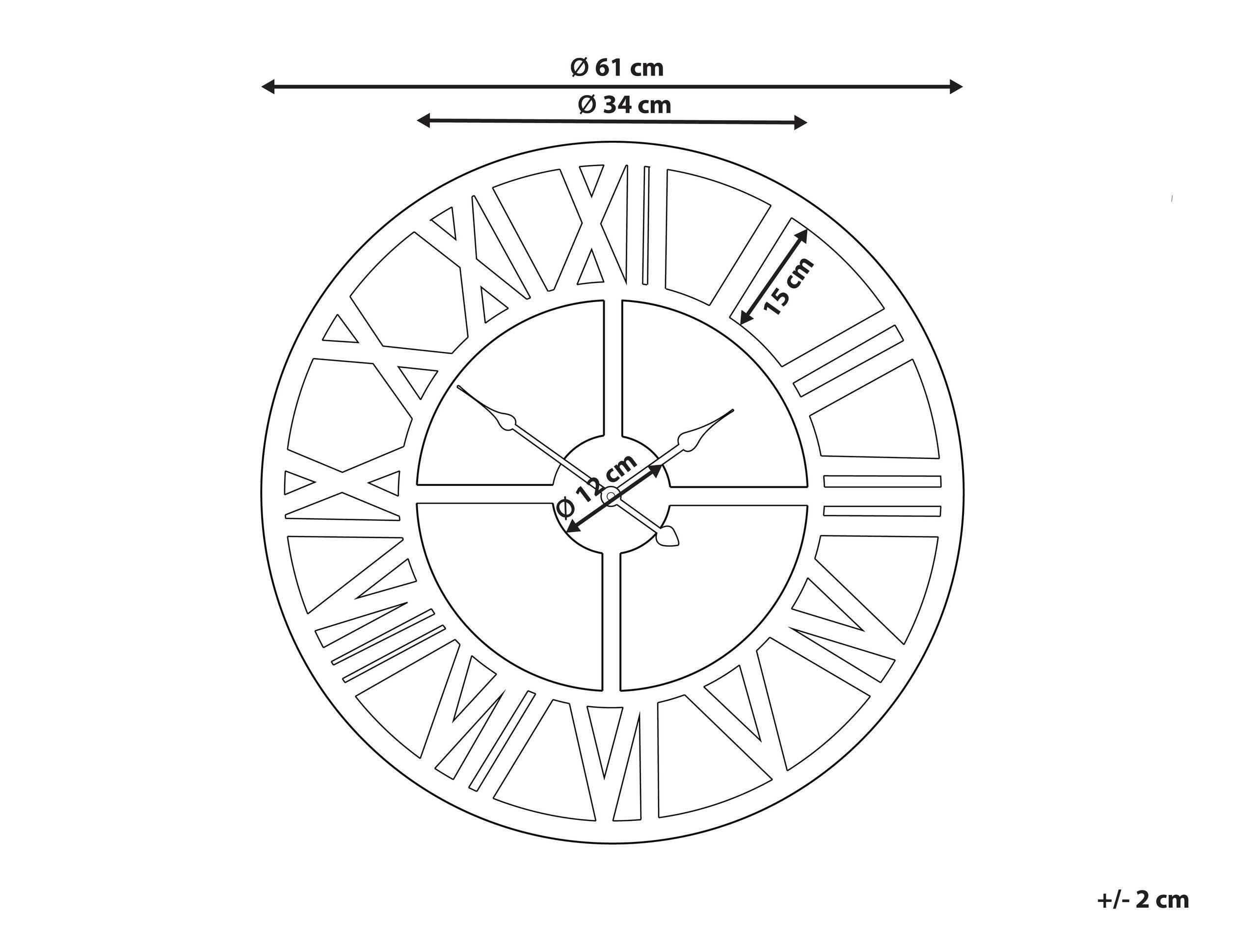 Beliani Horloge murale en Métal Industriel NOTTWIL  