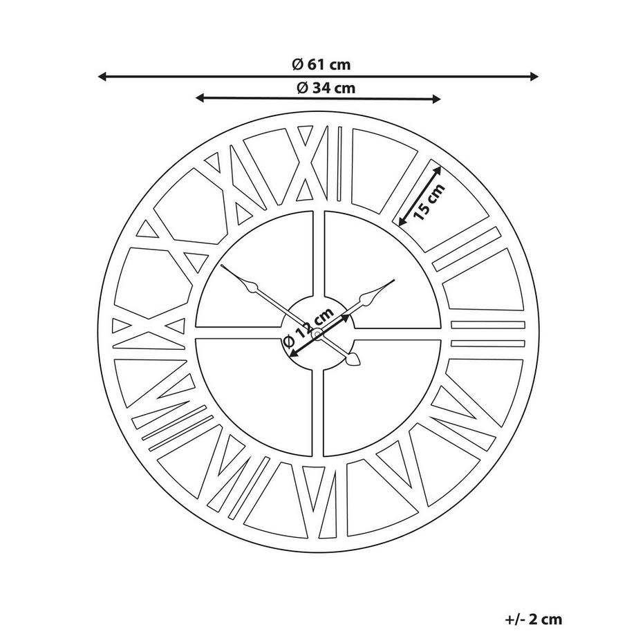 Beliani Wanduhr aus Eisen Klassisch NOTTWIL  