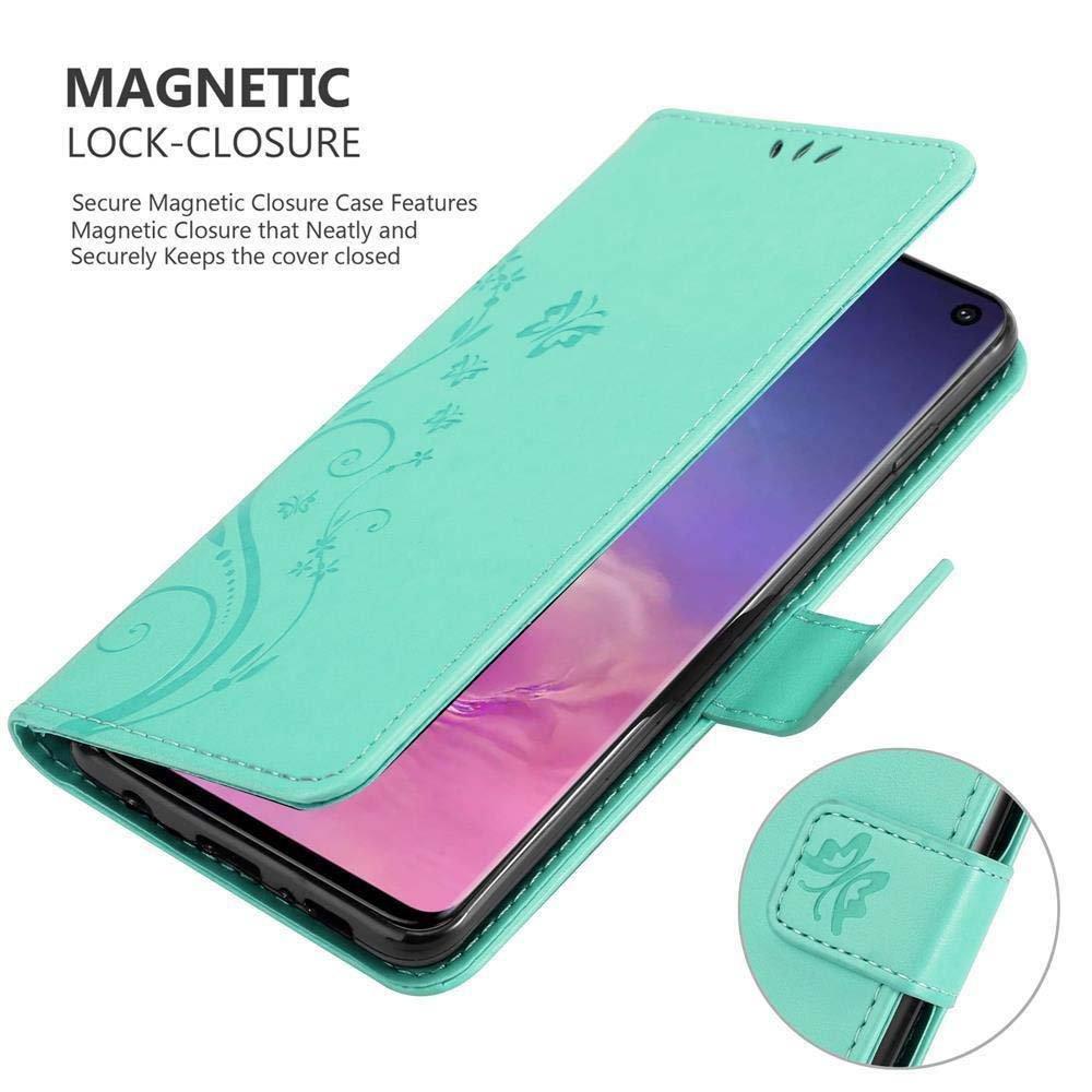 Cadorabo  Hülle für Samsung Galaxy S10 4G Blumen Design Magnetverschluss 