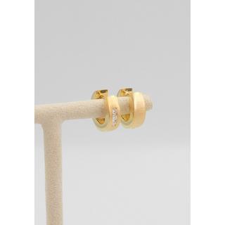 MUAU Schmuck  Creolen Gelbgold 750 Diamant 0.12ct. 13mm 