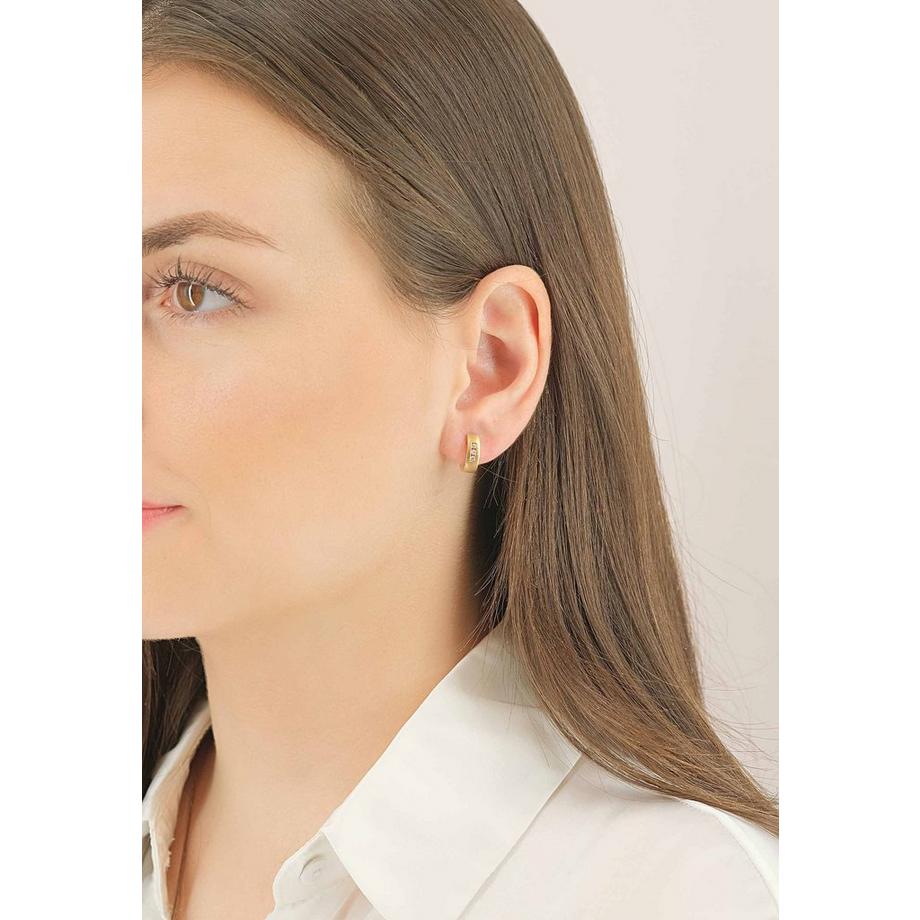 MUAU Schmuck  Créole or jaune 750 diamant 0,12ct. 13mm 