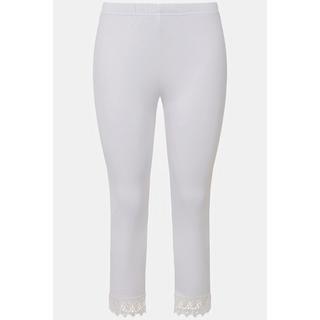 Ulla Popken  Leggings a 7/8 in cotone biologico con orli di pizzo 