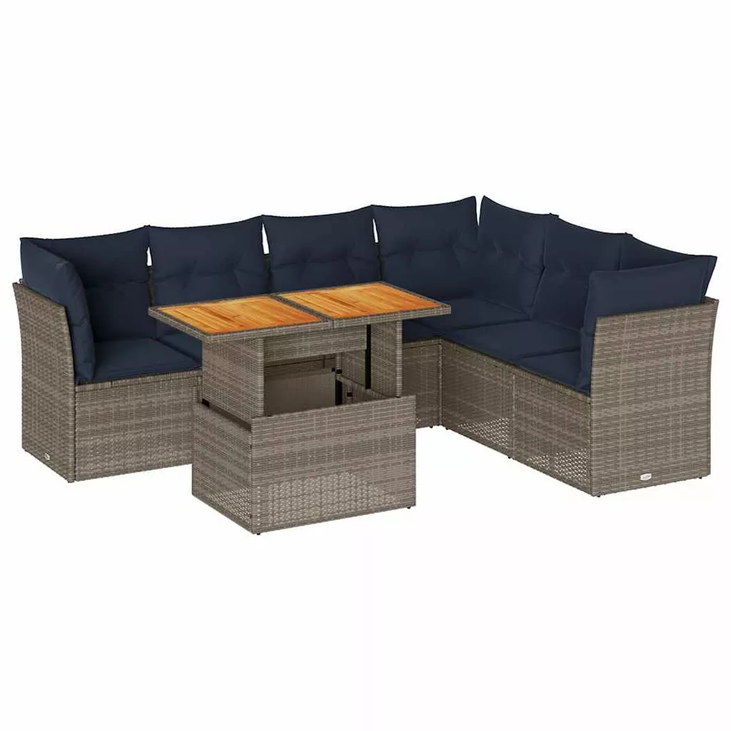 VidaXL - Gartensofa set poly-rattan, One Size, Grau