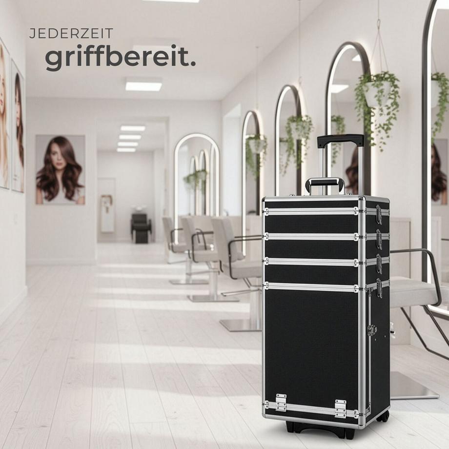 Tectake  Vanity mallette coffret maquillage  4-en-1 avec revêtement intérieur en velours 