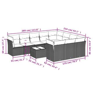 VidaXL Garten sofagarnitur poly-rattan  